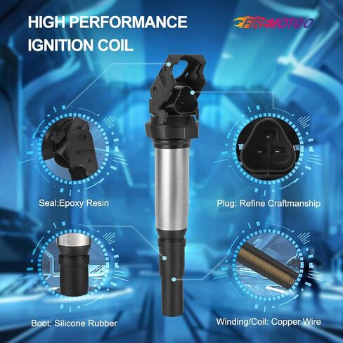 Set of 4 Ignition Coil Pack Compatible with Mini Cooper DOHC SOHC Turbo 2007-2013 Countryman 2011-2016 Paceman 2013-2016 1.6L L4 Replace for 12137575010 UF598 UF-598 C1692 in Saudi Arabia