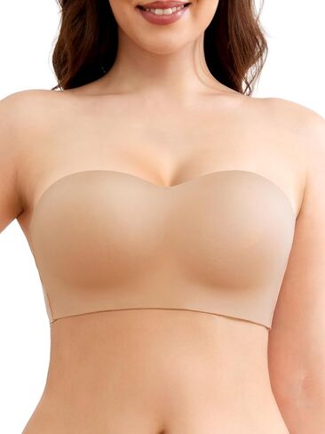 Slimers Seamless Strapless Bra for Women: Multiway Push Up Wireless/Underwire Strapless Bras Invisible Non-Slip in Kuwait
