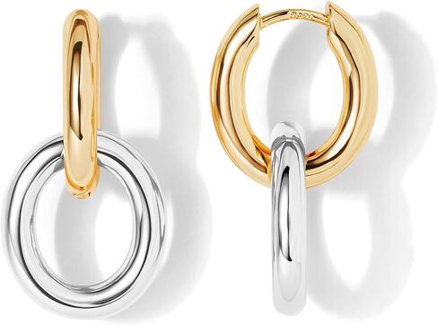 أقراط ذهبية للنساء عصرية مطلية بالذهب عيار 14 قيراط بسيطة متدلية على شكل قطرة دائرة سحرية حلق هاجي متدلي لطيف ذهبي مصنوع يدويًا لا يسبب الحساسية مجوهرات بوهو للنساء in Kuwait