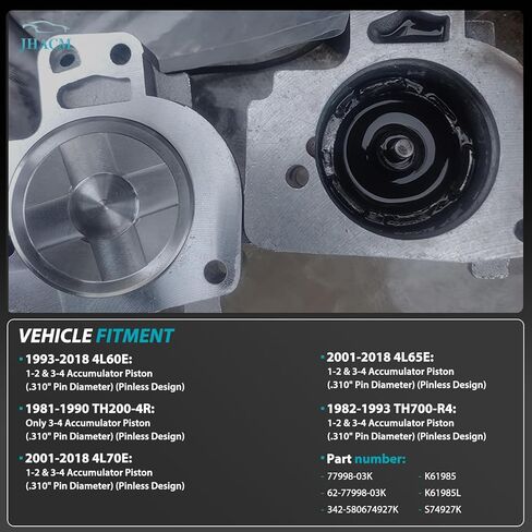 Pinless Accumulator Piston Kit 77998-03K S74927K 1-2 or 3-4 Compatible with GM Sonnax 200-4R TH200-4R TH700-R4 4L60 4L60-E 4L65-E 4L70-E ‎62-77998-03K 7799803K 342-5806 74927K K61985 K61985L in Kuwait