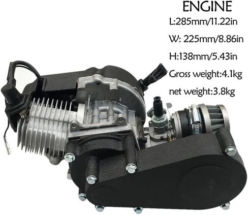 High Performance 50cc 49cc 2 Stroke Pull Start Engine Motor + Gear Box for Mini Moto Dirt Bike Quad Scooter Pocket Bike in Saudi Arabia