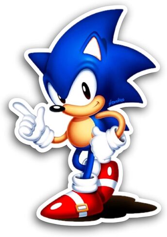 2 (Pieces) 3" and 5" Cartoon Blue Hedgehog Sticker, Waterproof Vinyl Decals for Many Purpose Like Cars, Trucks, Laptops, Phones, Windows and More in Saudi Arabia