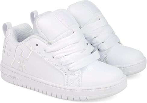 DC Shoes Youth Court Graffik Sneaker (Little Kid/Big Kid) White/White in Saudi Arabia