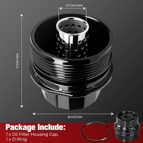 Oil Filter Housing Cap Assembly for Toyota Lexus Scion Pontiac, Corolla Prius Matrix CT200h Corolla iM Vibe xD ES300 ES330, Replaces 15620-37010,1562037010 in Kuwait