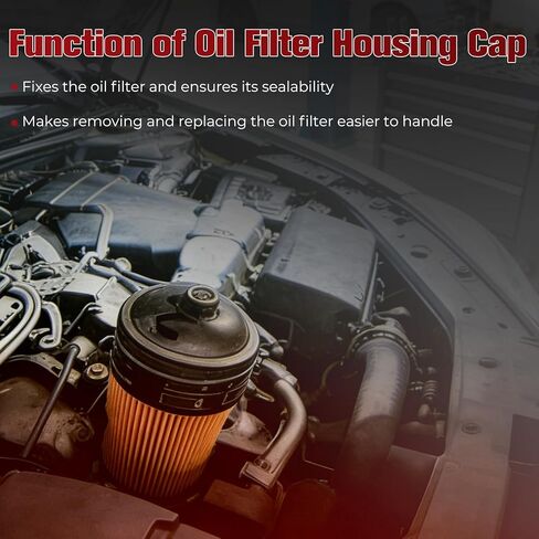 Oil Filter Housing Cap Assembly for Toyota Lexus Scion Pontiac, Corolla Prius Matrix CT200h Corolla iM Vibe xD ES300 ES330, Replaces 15620-37010,1562037010 in Kuwait