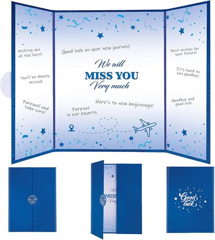 Farewell Guest Book Alternative, Blue Signature Board Happy Retirement Party Decorations Going Away Card Goodbye Party Gifts for Graduation Coworkers Friends Women Girl in Saudi Arabia