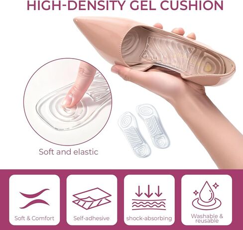 High Heel Cushion Inserts for Women - Welnove 3/4 Invisible Insoles with Arch Support Prevent Feet from Sliding Forward - Shock Absorption - Comfort Shoe Pads for High Heels Sandals Wedges Flats in Saudi Arabia