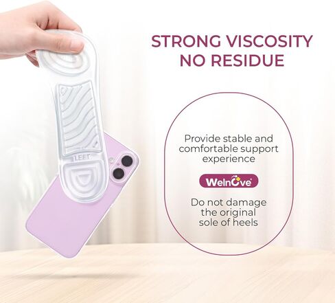 High Heel Cushion Inserts for Women - Welnove 3/4 Invisible Insoles with Arch Support Prevent Feet from Sliding Forward - Shock Absorption - Comfort Shoe Pads for High Heels Sandals Wedges Flats in Saudi Arabia