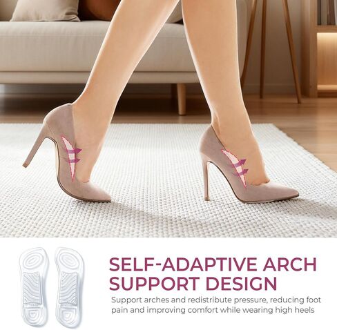 High Heel Cushion Inserts for Women - Welnove 3/4 Invisible Insoles with Arch Support Prevent Feet from Sliding Forward - Shock Absorption - Comfort Shoe Pads for High Heels Sandals Wedges Flats in Saudi Arabia