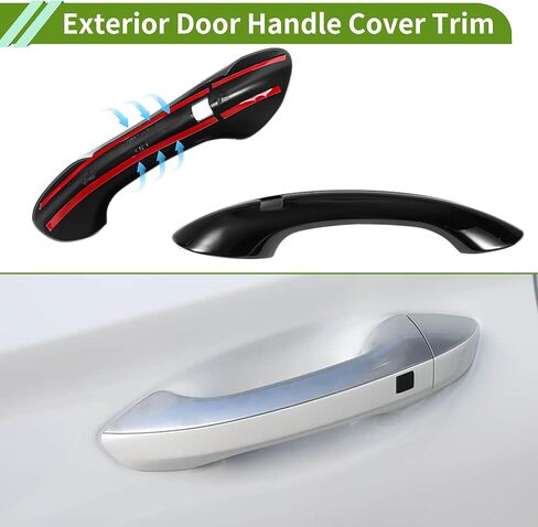 Exterior Door Handle Cover Trim for Hyundai Santa Fe 2019-2023 Door Handle Cover Gloss Black ABS 1 Set in Kuwait