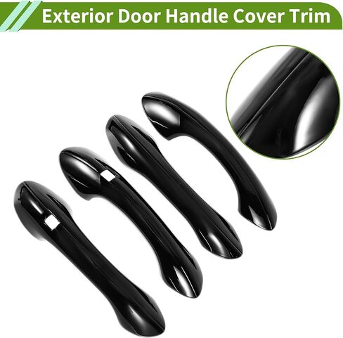 Exterior Door Handle Cover Trim for Hyundai Santa Fe 2019-2023 Door Handle Cover Gloss Black ABS 1 Set in Kuwait