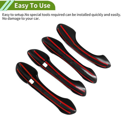 Exterior Door Handle Cover Trim for Hyundai Santa Fe 2019-2023 Door Handle Cover Gloss Black ABS 1 Set in Kuwait