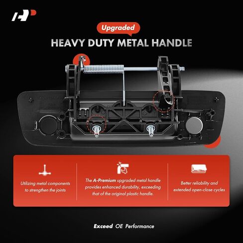 A-Premium Upgraded Metal Tailgate Handle Liftgate Latch Handle with Keyhole Compatible with Ram 1500, 2500, 3500, 2013-2018, Primed Black, Replace# 68197873AA-PTM-MT in Saudi Arabia