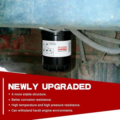 فلتر الوقود PTNHZ FF63009 10 ميكرون متوافق مع محركات الديزل 13-20 Cummins B- & L- Series 5303743 FF63054NN FF63008 (3 عبوات) in Saudi Arabia