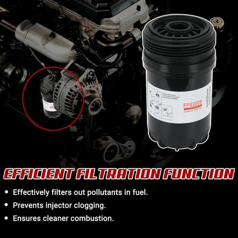 فلتر الوقود PTNHZ FF63009 10 ميكرون متوافق مع محركات الديزل 13-20 Cummins B- & L- Series 5303743 FF63054NN FF63008 (3 عبوات) in Saudi Arabia