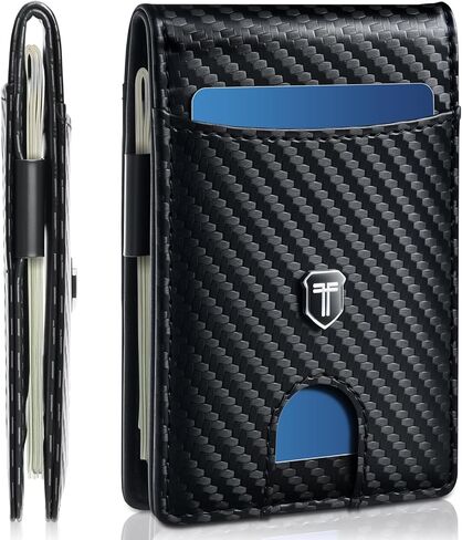 Gostwo Slim Wallet for Men Minimalist Wallet Leather ID Window Card Case with Money Clip in Kuwait