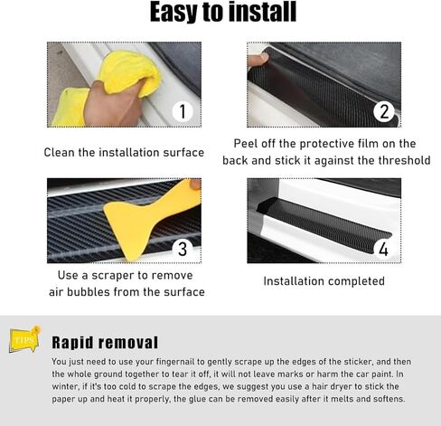 4Pcs Car Door Sill Protector Rmountain4 fit for Toyota Rav4 Carbon Fiber Door Entry Guard Scuff Plate Accessories in Saudi Arabia