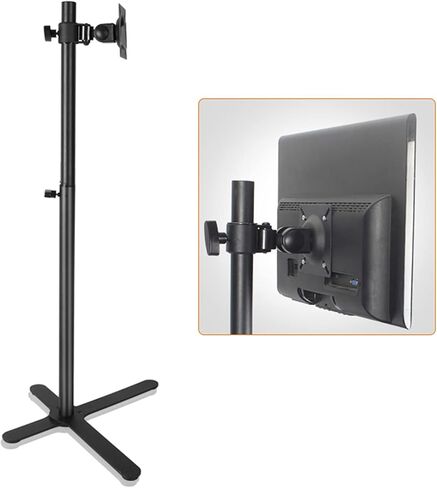 Arm Mount Floor-standing Monitor Stand 12"-27" Movable Single Monitor Stand Mount Height-adjustable Monitor Stand with Keyboard Bracket, Holds Up to 44lbs Monitor Stand - Monitor Arm ( Style : A ) in Saudi Arabia