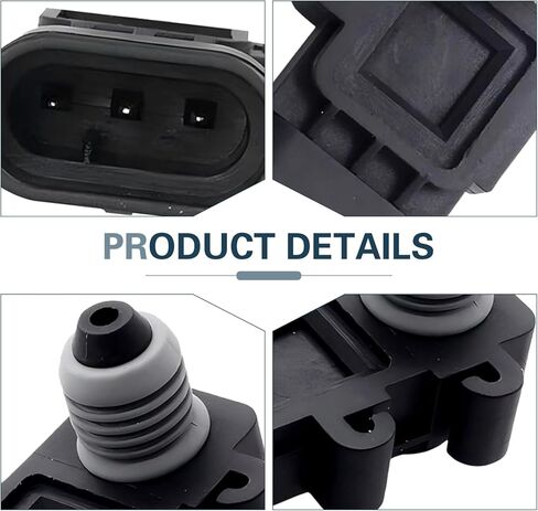 Car Fuel Tank Pressure Sensor, Heat-Resistant Anti-Aging Fuel Tank Pressure Sensor, OEM #16196060,16238399,12219388, Compatible with Chevy, Buick, GMC, Oldsmobile, Hummer, Pontiac (Black) in Kuwait