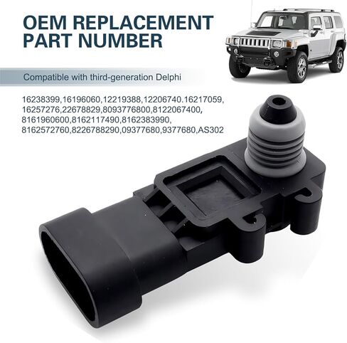 Car Fuel Tank Pressure Sensor, Heat-Resistant Anti-Aging Fuel Tank Pressure Sensor, OEM #16196060,16238399,12219388, Compatible with Chevy, Buick, GMC, Oldsmobile, Hummer, Pontiac (Black) in Kuwait
