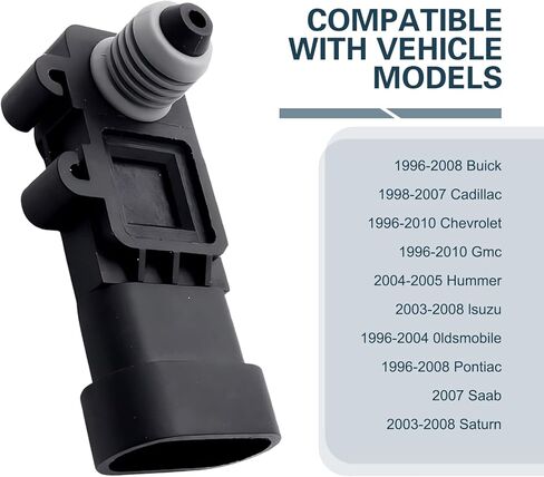 Car Fuel Tank Pressure Sensor, Heat-Resistant Anti-Aging Fuel Tank Pressure Sensor, OEM #16196060,16238399,12219388, Compatible with Chevy, Buick, GMC, Oldsmobile, Hummer, Pontiac (Black) in Kuwait