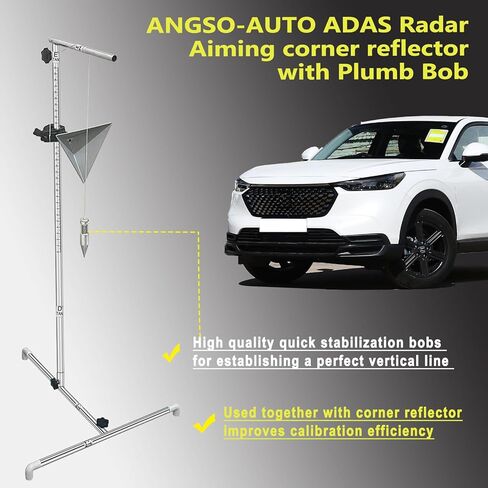 ADAS أداة معايرة الرادار تهدف مجموعة الهدف العاكس الزاوية مع البوب ​​راسيا، والوقوف مع مقياس 0-30 سم، Plumbob مع سلسلة، أداة معايرة السيارة متوافقة مع كيا هوندا تويوتا مازدا فورد جنرال موتورز هيونداي in Kuwait