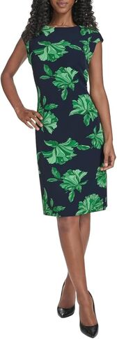 Tommy Hilfiger Women's Cap Sleeve Boat Neck Salon Stretch Mini Sheath Dress in Saudi Arabia