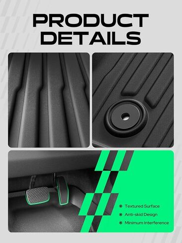 YHTAUTO Floor Mats Fit 2014-2019 Chevrolet Corvette, TPE All Weather Car Mats Waterproof Anti-Slip Odorless Floor Liner, Interior Accessories, 1st Row, Set of 2 in Saudi Arabia