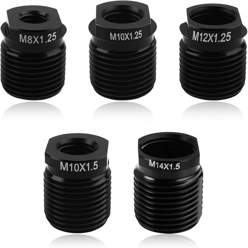 5PCS Car Gear Shift Knob Adapter Aluminum Alloy,Precision Thread Gear Shifter Knobs Adapter Kit Includes M8/M10/M12×1.25,M10/M14×1.5,Universal Stick Shift Knob Car Accessories in Kuwait