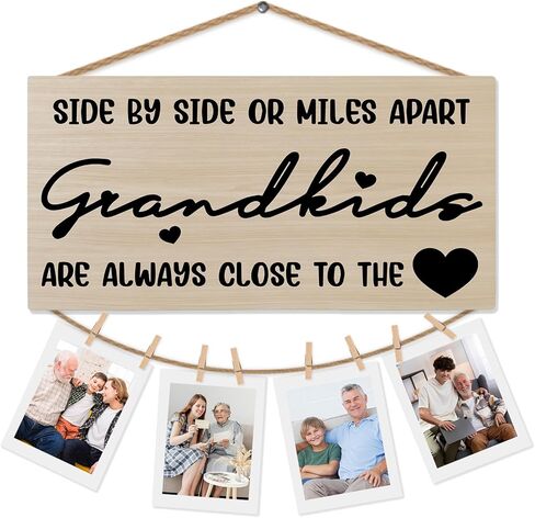 Babcia Picture Frame Photo Holder for Wall, Mother's Day Birthday Gifts for Grandma, Long Distance Gifts for Grandma Photo Hanging Display Picture Board for Wall Decor in Kuwait