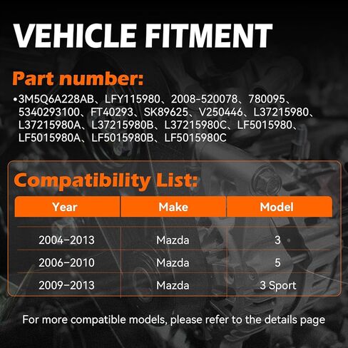 GAHA 38357 Belt Tensioner Assembly with Pully, Compatible for Mazda 3 (2004–2013), 5 (2006–2010), 3 Sport (2009–2013), Timing Belt Tensioner Replace# L37215980 in Kuwait