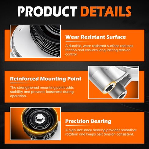 GAHA 38357 Belt Tensioner Assembly with Pully, Compatible for Mazda 3 (2004–2013), 5 (2006–2010), 3 Sport (2009–2013), Timing Belt Tensioner Replace# L37215980 in Kuwait