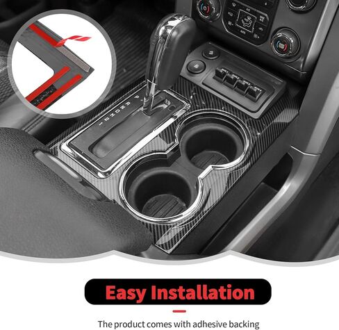 RT-TCZ Carbon Fiber Interior Trim Kit Cover Center Console Gear Shift Panel Window Lift Switch Control Cover Decoration Accessories for Ford F150 Raptor 2009-2014,13PCS in Saudi Arabia