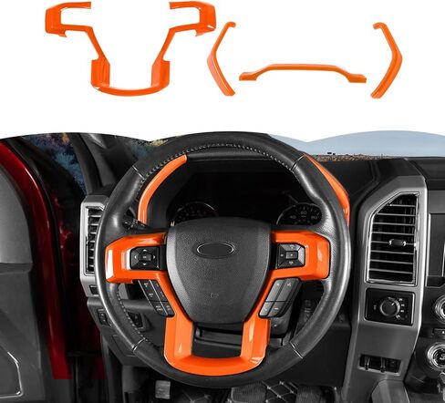 RT-TCZ Dashboard Panel Cover Interior Trim Kit Decoration Interior Accessories for Ford F150 2015-2020 (Orange) in Saudi Arabia