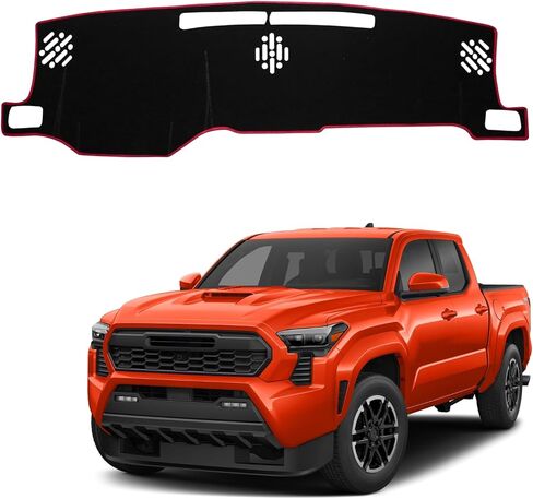 Non-Slip Dash Cover Dashboard Cover Mat Custom Fit Center Console Cover Sunshield Protector Pad Compatible with Toyota Tacoma 2024 2025 Accessories Pad （Not for HUD） (Red Trim) in Saudi Arabia