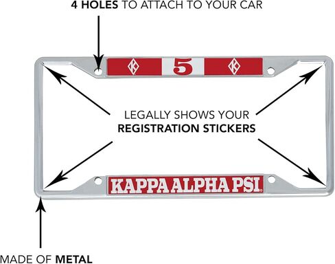 Desert Cactus Kappa Alpha Psi Car Accessories Kappas Nupes Metal License Plate Frame and Tag Holder for Front or Rear of Vehicle (#5 License Plate Frame) in Saudi Arabia