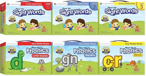 Meet the Sight Words & Meet the Phonics EASY READER BOOK Bundle with 6 Sets of Easy Reader Books! Meet the Sight Words Levels 1, 2, & 3, Meet the Phonics Letter Sounds, Digraphs, & Blends! in Kuwait