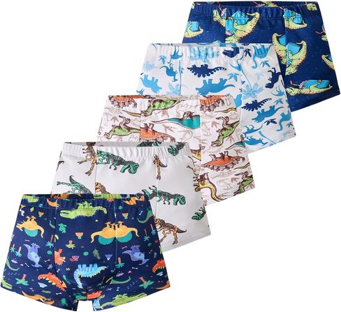 5 Pack Toddler Boys Underwear Soft Breathable Colorful Dino Briefs Boxer Shorts Set in Saudi Arabia