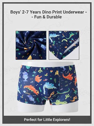 5 Pack Toddler Boys Underwear Soft Breathable Colorful Dino Briefs Boxer Shorts Set in Saudi Arabia