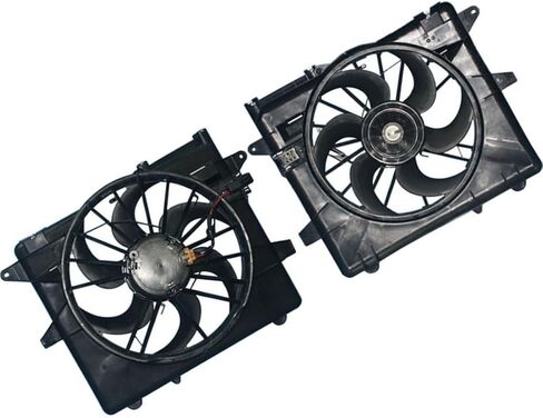 1 x Dual Radiator and Condenser Fan Assembly fits Ford Mustang 2007 2008 2009 2010 2011 2012 2013 2014 Replacement BR3Z8C607A in Kuwait