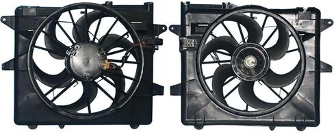 1 x Dual Radiator and Condenser Fan Assembly fits Ford Mustang 2007 2008 2009 2010 2011 2012 2013 2014 Replacement BR3Z8C607A in Kuwait