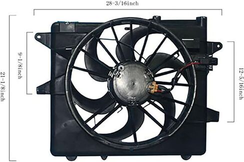 1 x Dual Radiator and Condenser Fan Assembly fits Ford Mustang 2007 2008 2009 2010 2011 2012 2013 2014 Replacement BR3Z8C607A in Kuwait