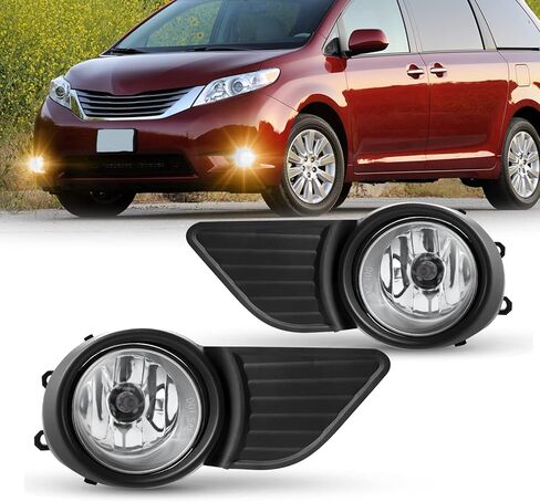 استبدال مجموعة مصابيح الضباب للقيادة لسيارة Toyota Sienna 2011-2017 (قاعدة | LE | XLE، نماذج غير مناسبة SE) مع مصابيح هالوجين ذات إطار أسود متضمنة مفتاح ومجموعة أسلاك طراز OE in Saudi Arabia