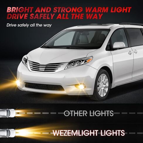 استبدال مجموعة مصابيح الضباب للقيادة لسيارة Toyota Sienna 2011-2017 (قاعدة | LE | XLE، نماذج غير مناسبة SE) مع مصابيح هالوجين ذات إطار أسود متضمنة مفتاح ومجموعة أسلاك طراز OE in Saudi Arabia