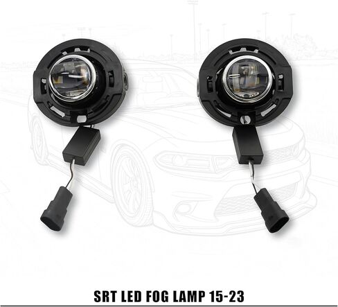 Fog Lights Compatible With 2015-2023 Dodge Charger, Black Front Bumper Left Right Side Fog Light Lamps 12V 55W H11 LED Bulbs Replacement Mopar 68425774AA （One piece per pack, not a pair） in Kuwait