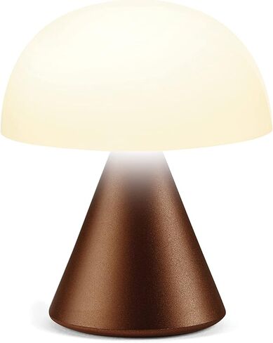 Lexon Mina Small Mushroom Lamp - LED Portable Bedside Light for Bedrooms, Kids & Nursery - Rechargeable with 12h Autonomy & Memory Dimmer, Aluminum - Dark Red in Kuwait
