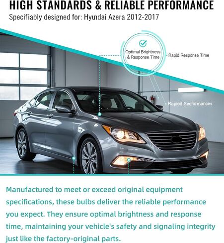 قطعتان من لمبة إشارة الانعطاف الأمامية الكهرمانية المطورة حديثًا لسيارة Hyundai Azera 2012-2017، بديل مباشر لـ 18642-21007-S & 1864221007S in Kuwait
