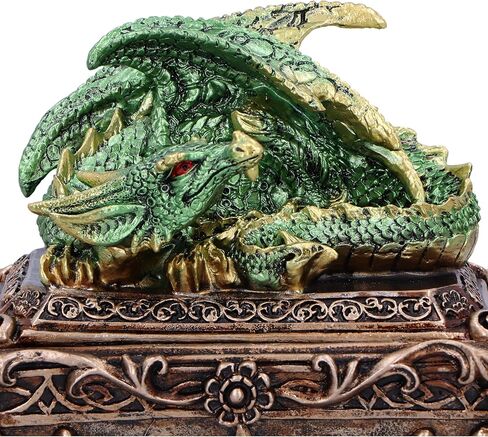 Nemesis Now Guardian of the Hoard Dragon on Box 13cm, Resin, Bronze, Cast in the Finest Resin, Expertly Hand-Painted in Saudi Arabia