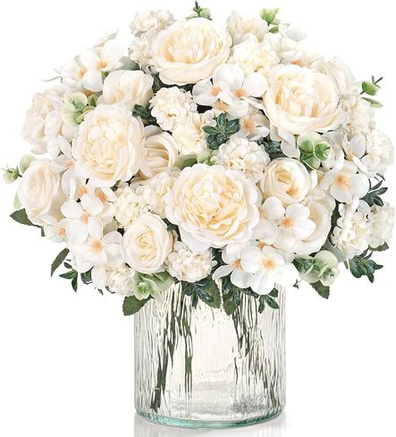 4 Packs Peonies Artificial Flowers Silk Pink Artificial Peonies Bouquet Fake Flower Arrangements Mixed Roses Hydrangea with Stems for Centerpiece Table Wedding Bridal Bouquets Home Decor in Saudi Arabia