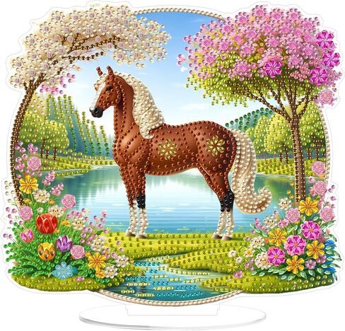 Eiflow DIY Diamond Art Desk Kit Ornament, Stand Up Diamonds Painting Tabletop Kit for Adults, 7.6x7.6inch DIY Stand Up Gem Craft Painting Placement Board Kit(The Tree of Life) in Kuwait